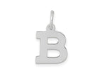 FJC Finejewelers 10 kt White Gold Small Block Initial B Charm 18 mm x 10 mm