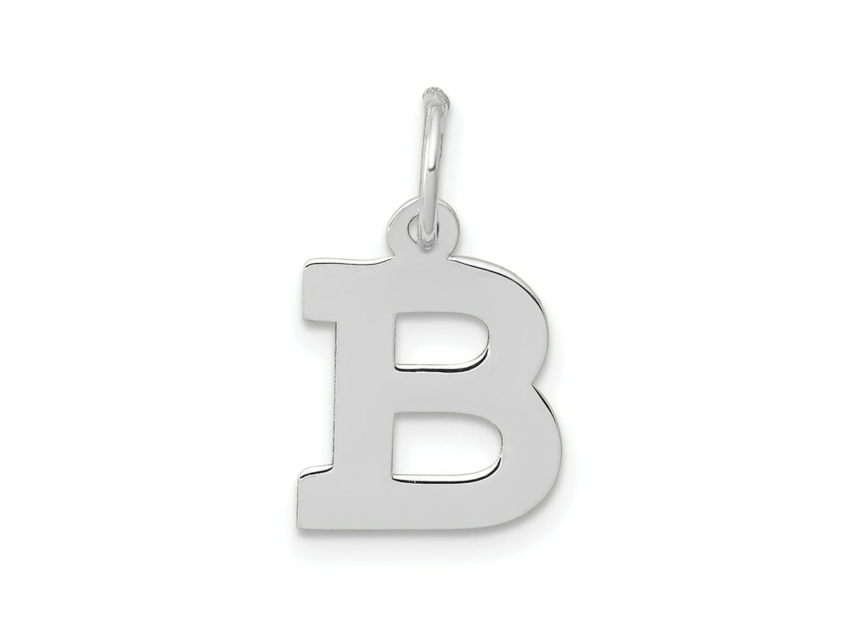 FJC Finejewelers 10 kt White Gold Small Block Initial B Charm 18 mm x 10 mm