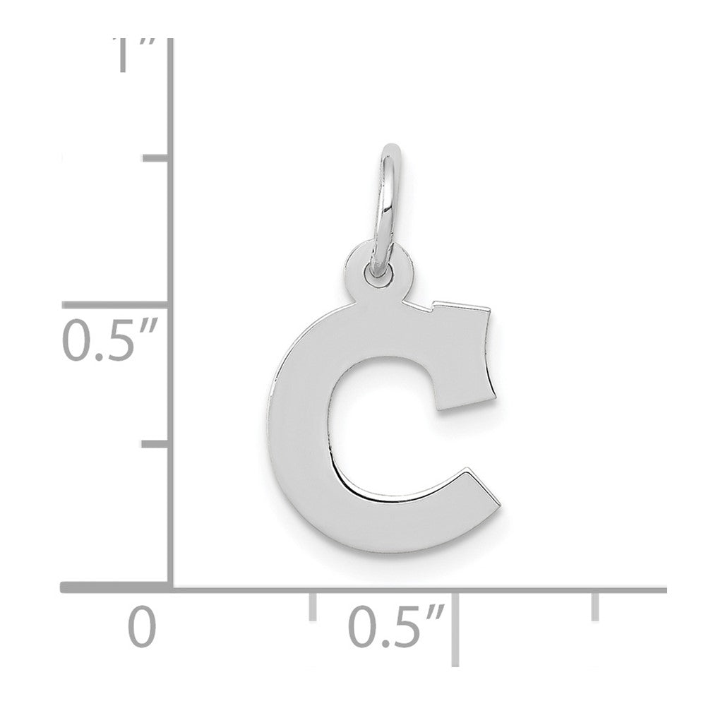 FJC Finejewelers 10 kt White Gold Small Block Initial C Charm 18 mm x 10 mm