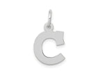FJC Finejewelers 10 kt White Gold Small Block Initial C Charm 18 mm x 10 mm