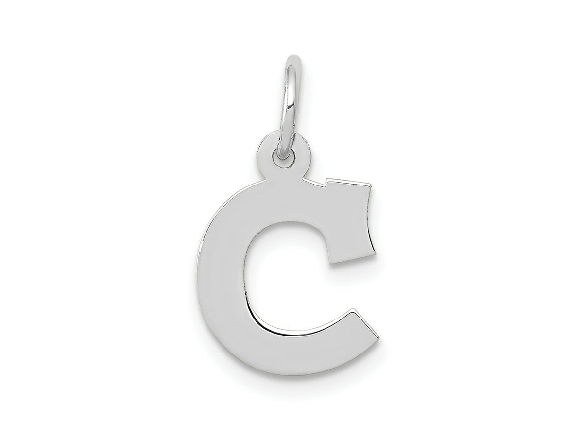 FJC Finejewelers 10 kt White Gold Small Block Initial C Charm 18 mm x 10 mm