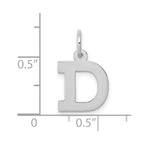FJC Finejewelers 10 kt White Gold Small Block Initial D Charm 18 mm x 10 mm