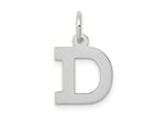 FJC Finejewelers 10 kt White Gold Small Block Initial D Charm 18 mm x 10 mm