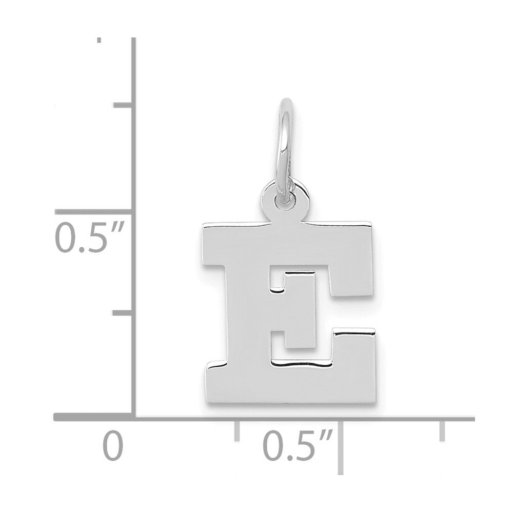 FJC Finejewelers 10 kt White Gold Small Block Initial E Charm 18 mm x 12 mm