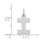 FJC Finejewelers 10 kt White Gold Small Block Initial I Charm 18 mm x 12 mm