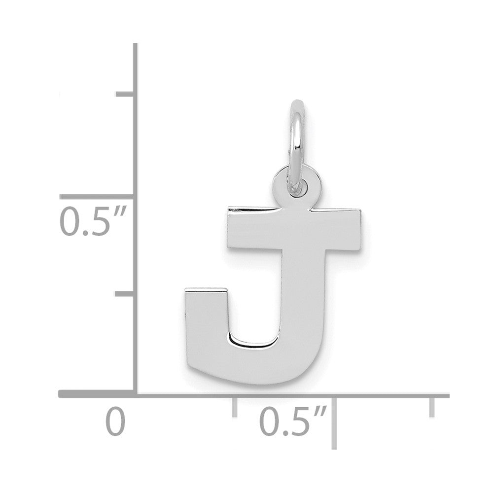FJC Finejewelers 10 kt White Gold Small Block Initial J Charm 18 mm x 12 mm