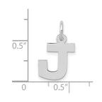 FJC Finejewelers 10 kt White Gold Small Block Initial J Charm 18 mm x 12 mm