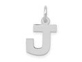 FJC Finejewelers 10 kt White Gold Small Block Initial J Charm 18 mm x 12 mm