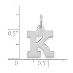 FJC Finejewelers 10 kt White Gold Small Block Initial K Charm 18 mm x 12 mm