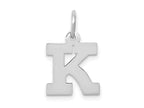 FJC Finejewelers 10 kt White Gold Small Block Initial K Charm 18 mm x 12 mm