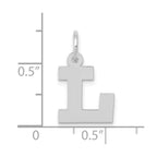 FJC Finejewelers 10 kt White Gold Small Block Initial L Charm 18 mm x 12 mm