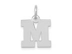 FJC Finejewelers 10 kt White Gold Small Block Initial M Charm 18 mm x 12 mm