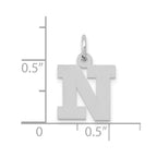 FJC Finejewelers 10 kt White Gold Small Block Initial N Charm 18 mm x 12 mm
