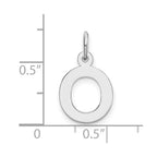 FJC Finejewelers 10 kt White Gold Small Block Initial O Charm 18 mm x 12 mm