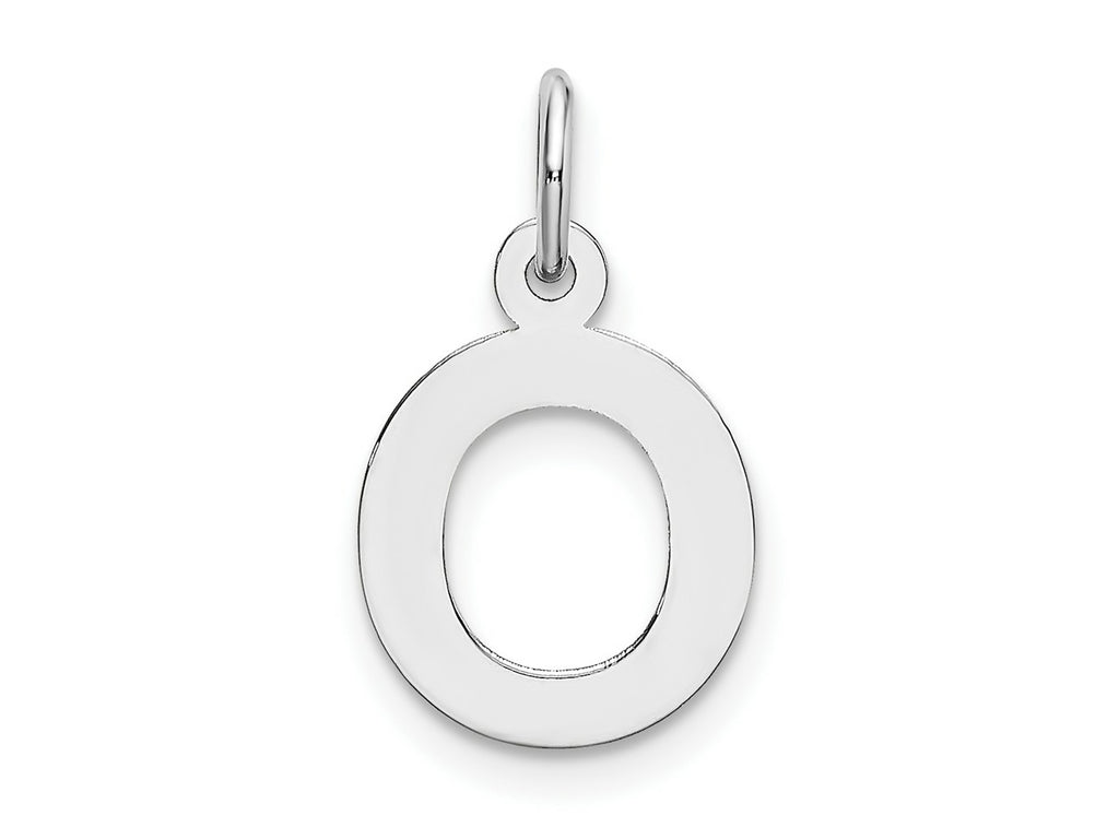 FJC Finejewelers 10 kt White Gold Small Block Initial O Charm 18 mm x 12 mm