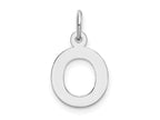 FJC Finejewelers 10 kt White Gold Small Block Initial O Charm 18 mm x 12 mm