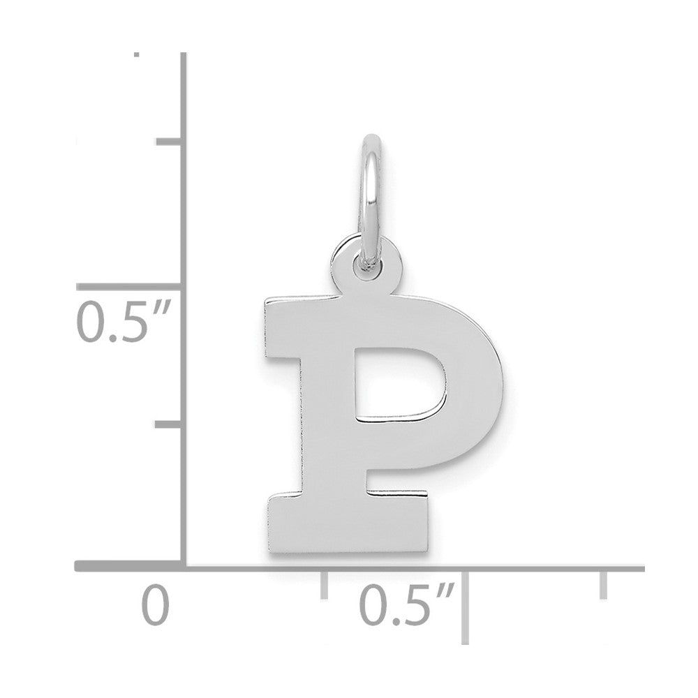FJC Finejewelers 10 kt White Gold Small Block Initial P Charm 18 mm x 12 mm