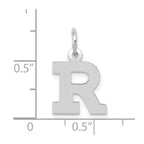 FJC Finejewelers 10 kt White Gold Small Block Initial R Charm 18 mm x 12 mm