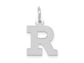 FJC Finejewelers 10 kt White Gold Small Block Initial R Charm 18 mm x 12 mm