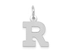 FJC Finejewelers 10 kt White Gold Small Block Initial R Charm 18 mm x 12 mm