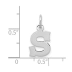 FJC Finejewelers 10 kt White Gold Small Block Initial S Charm 18 mm x 12 mm