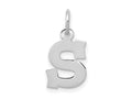 FJC Finejewelers 10 kt White Gold Small Block Initial S Charm 18 mm x 12 mm