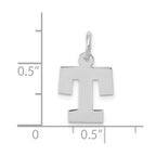 FJC Finejewelers 10 kt White Gold Small Block Initial T Charm 18 mm x 12 mm