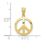FJC Finejewelers 10 kt Yellow Gold Polished Peace Sign Circle Charm 30 x 12 mm