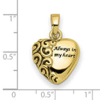 FJC Finejewelers 10 kt Yellow Gold Heart Remembrance Ash Holder Charm 19 x 15 mm