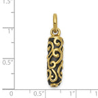 FJC Finejewelers 10 kt Yellow Gold Cylinder Remembrance Ash Holder Charm 19 x 6 mm