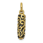 FJC Finejewelers 10 kt Yellow Gold Cylinder Remembrance Ash Holder Charm 19 x 6 mm