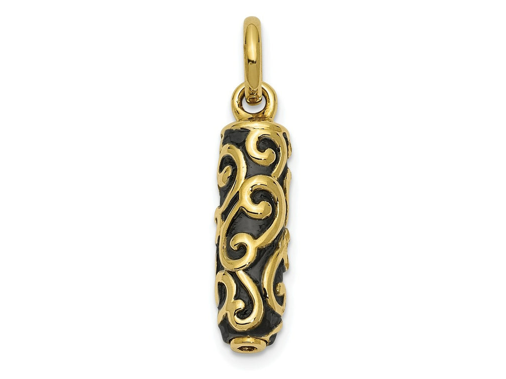 FJC Finejewelers 10 kt Yellow Gold Cylinder Remembrance Ash Holder Charm 19 x 6 mm