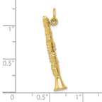 FJC Finejewelers 10 kt Yellow Gold 3-D Clarinet Charm 30 x 6 mm