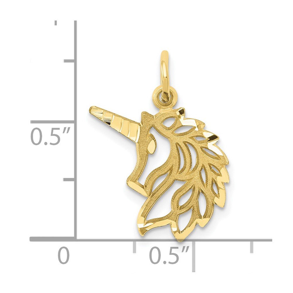 FJC Finejewelers 10 kt Yellow Gold Unicorns Head Charm 20 x 15 mm