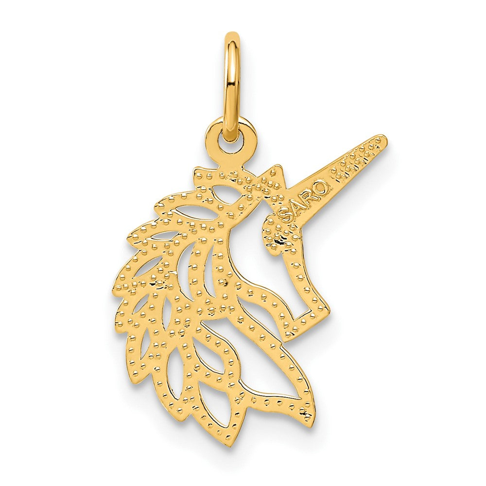 FJC Finejewelers 10 kt Yellow Gold Unicorns Head Charm 20 x 15 mm