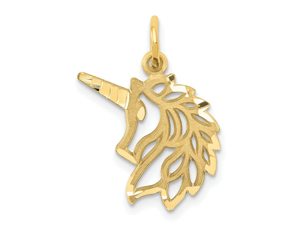FJC Finejewelers 10 kt Yellow Gold Unicorns Head Charm 20 x 15 mm