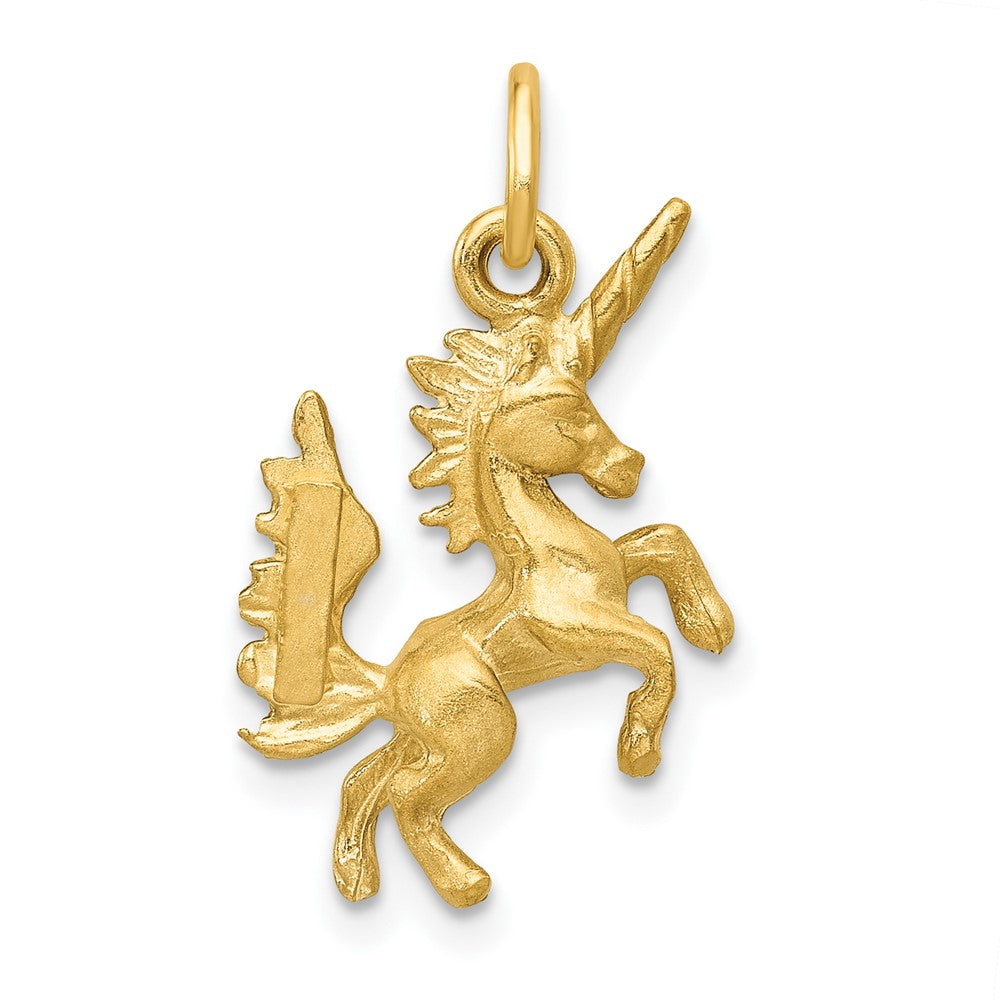 FJC Finejewelers 10 kt Yellow Gold Dancing Unicorn Charm 22 x 14 mm