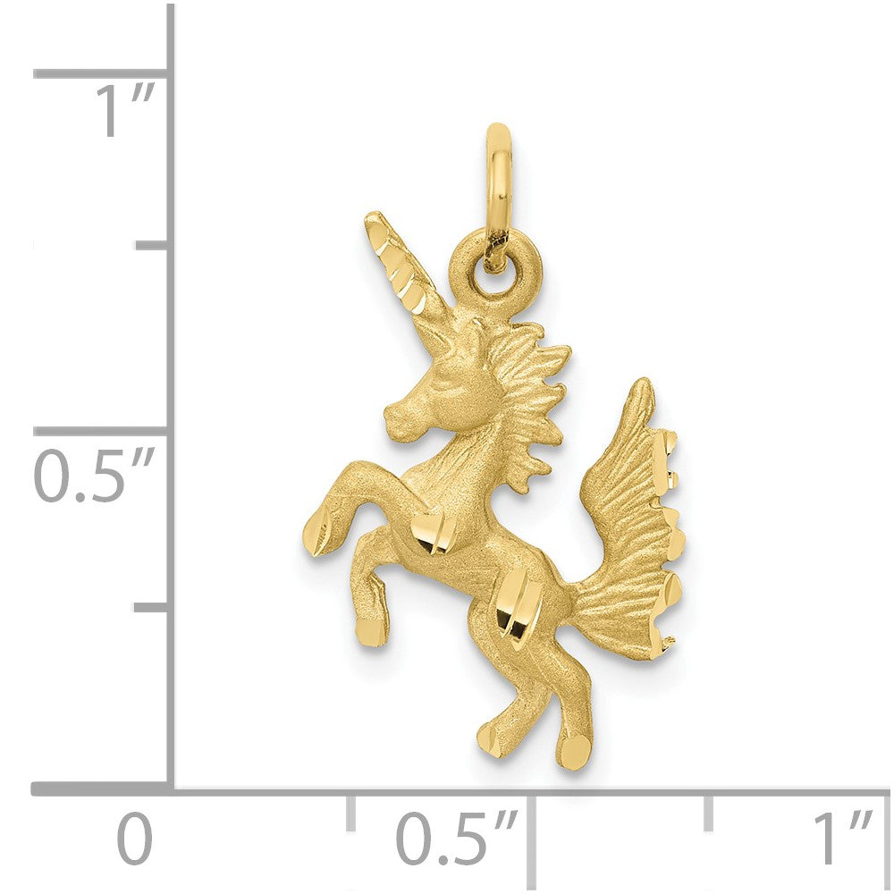 FJC Finejewelers 10 kt Yellow Gold Dancing Unicorn Charm 22 x 14 mm
