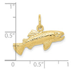 FJC Finejewelers 10 kt Yellow Gold Fish Charm 16 x 24 mm