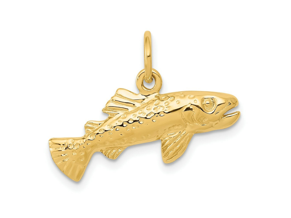 FJC Finejewelers 10 kt Yellow Gold Fish Charm 16 x 24 mm