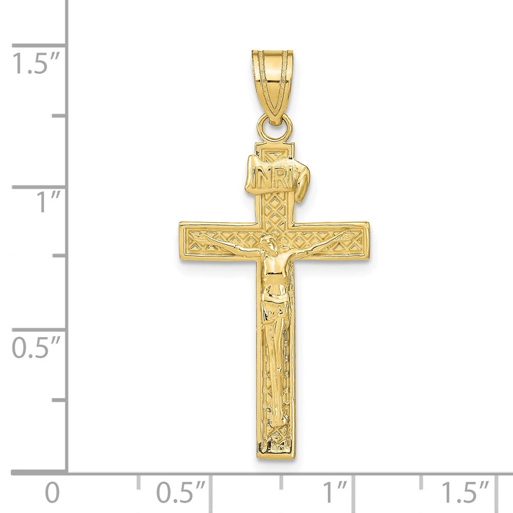 FJC Finejewelers 10 kt Yellow Gold INRI Crucifix Charm 39 x 17 mm