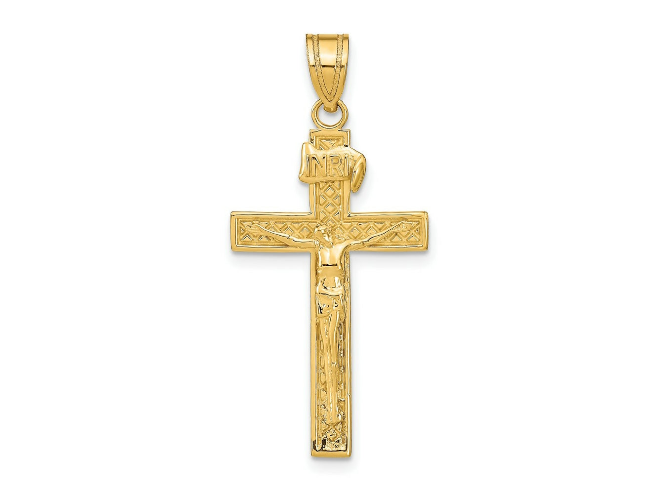 FJC Finejewelers 10 kt Yellow Gold INRI Crucifix Charm 39 x 17 mm