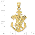 FJC Finejewelers 10 kt Yellow Gold Mariners Cross with Eagle Charm 35 x 20 mm