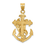 FJC Finejewelers 10 kt Yellow Gold Mariners Cross with Eagle Charm 35 x 20 mm