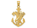 FJC Finejewelers 10 kt Yellow Gold Mariners Cross with Eagle Charm 35 x 20 mm