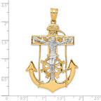 FJC Finejewelers 10 kt Two Tone Gold Mariner's Crucifix Charm 56 x 30 mm
