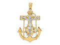FJC Finejewelers 10 kt Two Tone Gold Mariner's Crucifix Charm 56 x 30 mm