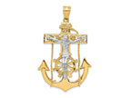 FJC Finejewelers 10 kt Two Tone Gold Mariner's Crucifix Charm 56 x 30 mm