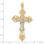 FJC Finejewelers 10 kt Two Tone Gold INRI Fleur De Lis Crucifix Charm 68 x 36 mm