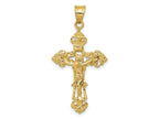 FJC Finejewelers 10 kt Yellow Gold INRI Fleur De Lis Crucifix Charm 41 x 21 mm